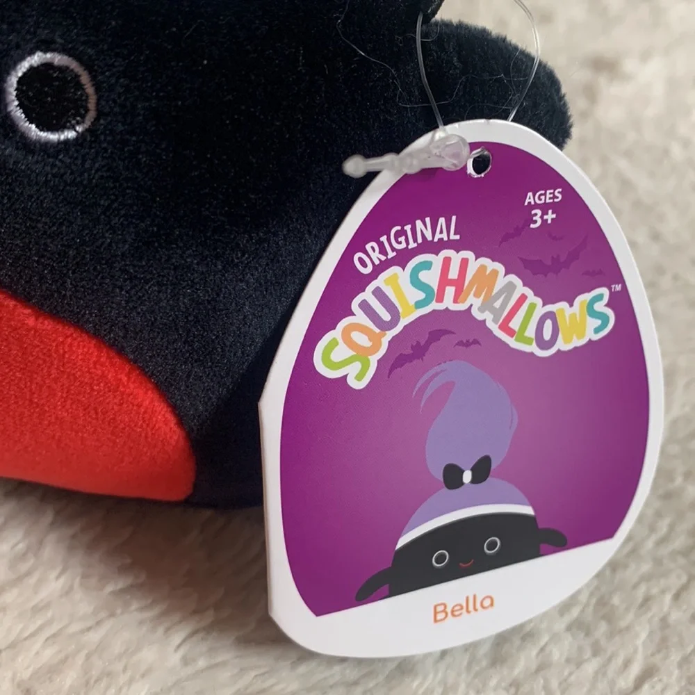 NWT Squishmallows Bella Squishmallows Spider Black Red Purple